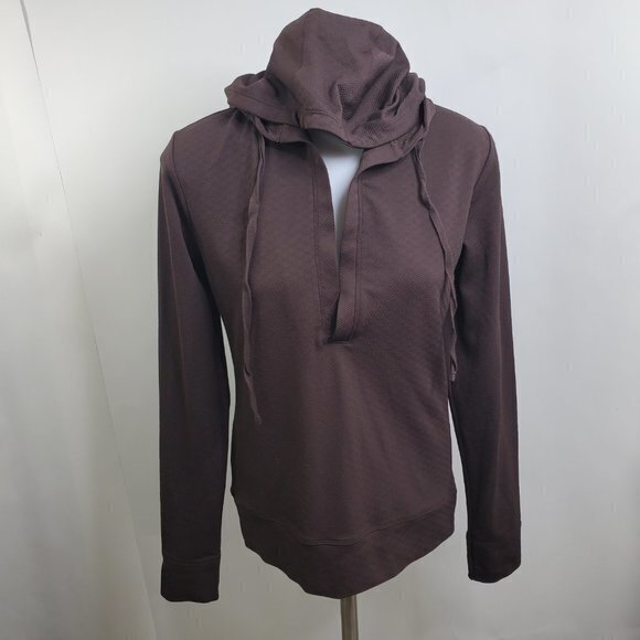 Lucy Hoodie XS Brown Textured Hood Jacket Pullover - Picture 2 of 11